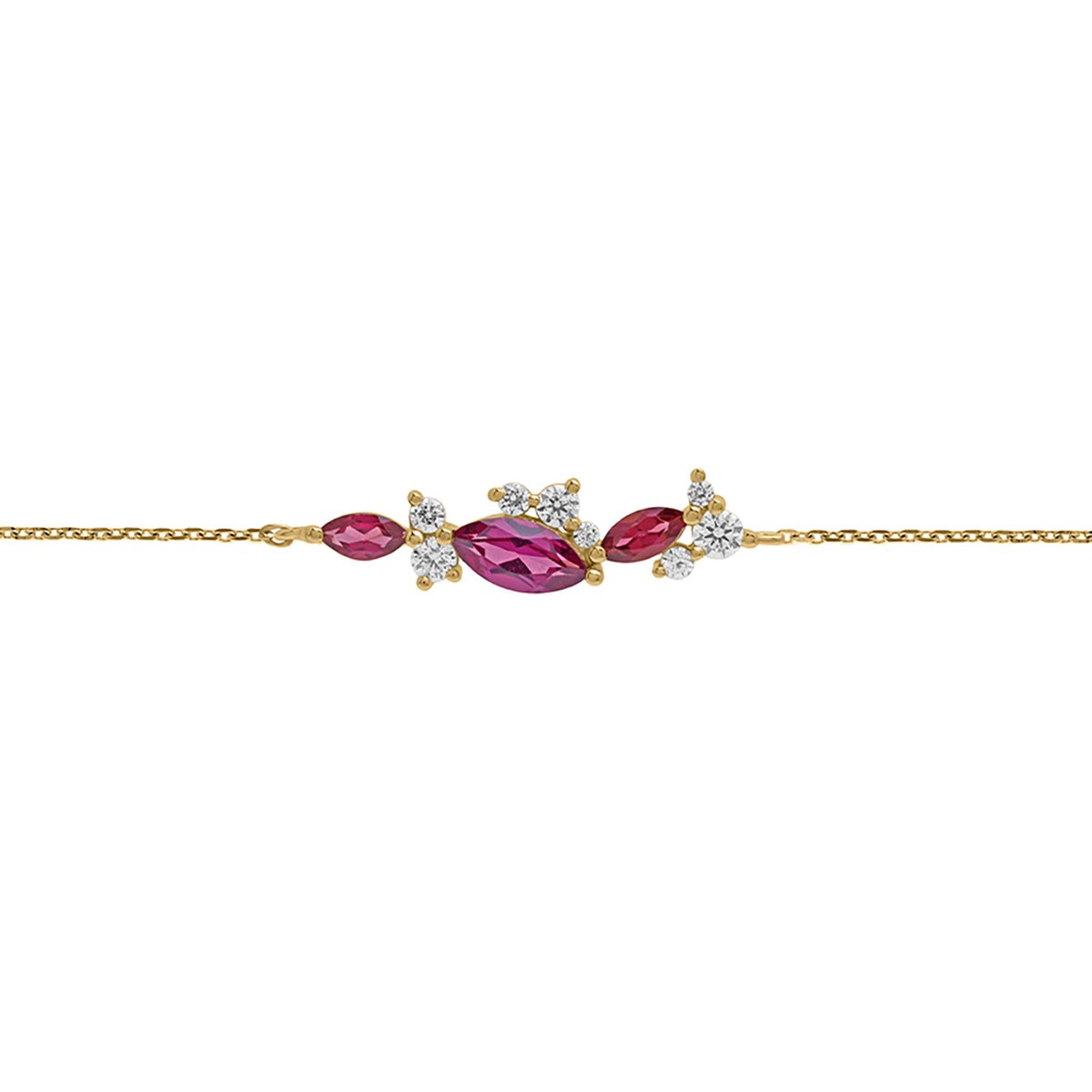 Bracelet Brillaxis or jaune 18K rhodolites oxydes
