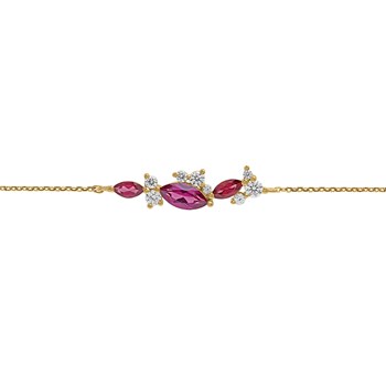 Bracelet Brillaxis or jaune 18K rhodolites oxydes