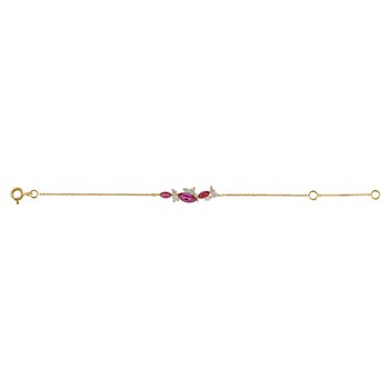 Bracelet Brillaxis or jaune 18K rhodolites oxydes