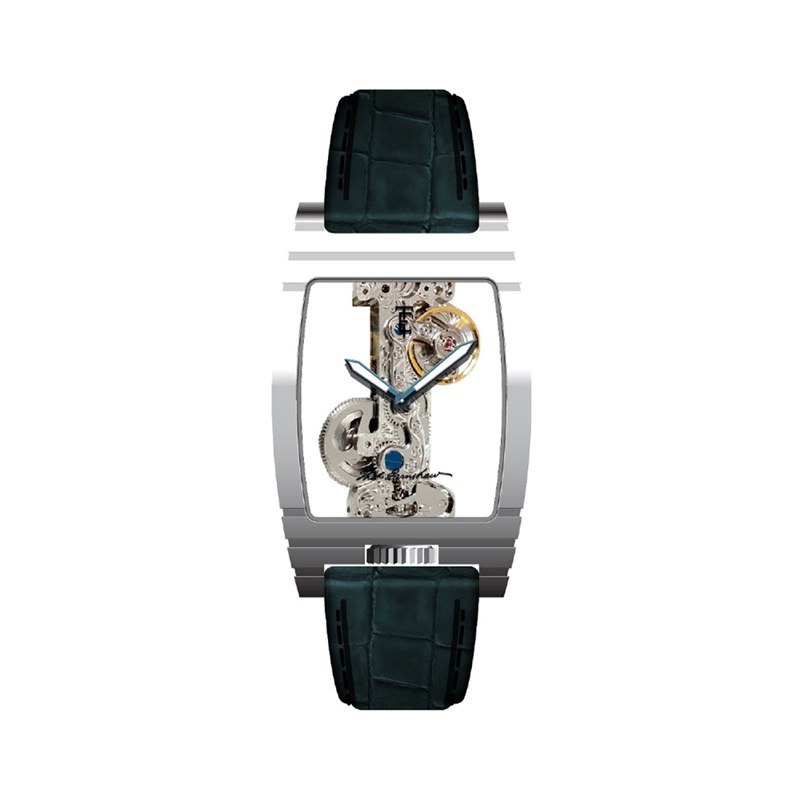 Discovery Wolver Bridge Mechanical - Montre homme - Mouvement automatique squelette 2 aiguilles - Bleu