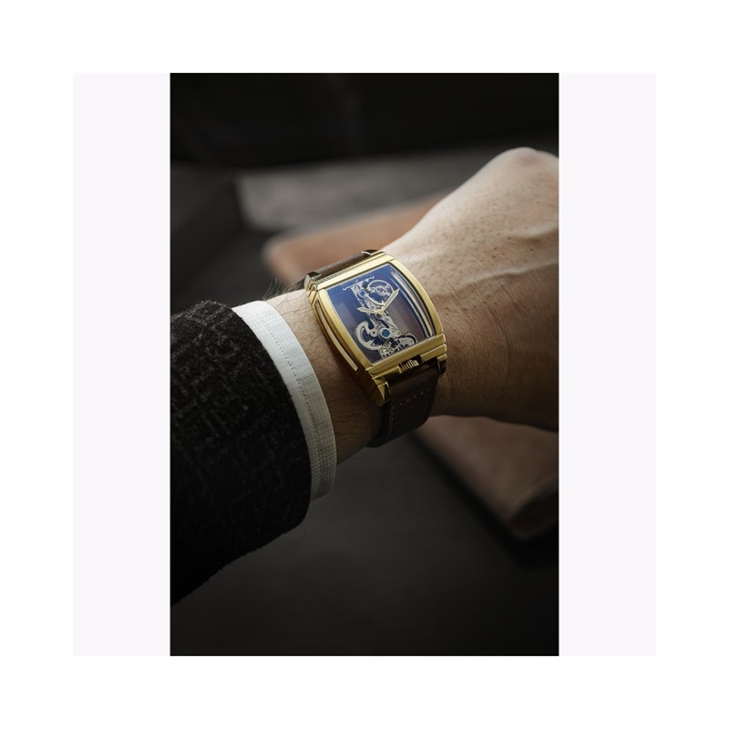 Discovery Wolver Bridge Mechanical - Montre homme - Mouvement automatique squelette 2 aiguilles - Marron - vue 3