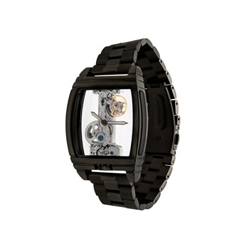 Discovery Wolver Bridge Mechanical - Montre homme - Mouvement automatique squelette 2 aiguilles - Noir