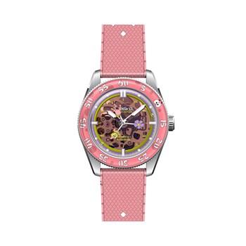 CROFT MID-SIZE SKELETON AUTOMATIC SPONGEBOB SQUAREPANTS LIMITED EDITION - Montre homme - Mouvement automatique japonais 3 aiguilles - Bracelet rose