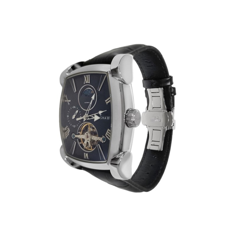 Heritage Kensington Multifonction Automatic - Montre homme - Boitier argent - Bracelet cuir noir - vue 2