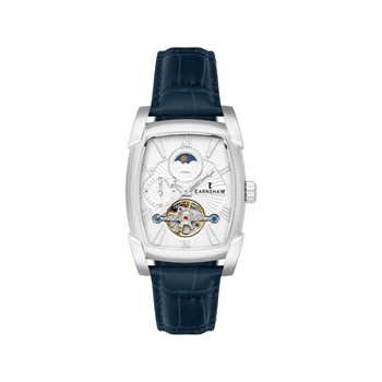Heritage Kensington Multifonction Automatic - Montre homme - Boitier argent - Bracelet cuir bleu