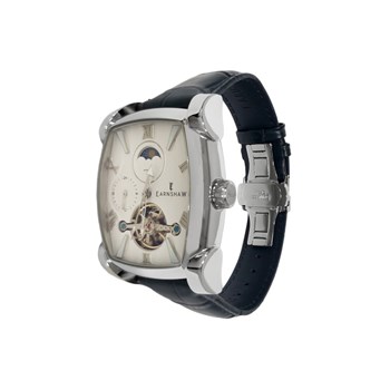 Heritage Kensington Multifonction Automatic - Montre homme - Boitier argent - Bracelet cuir bleu