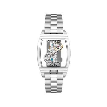 Discovery Wolver Bridge Mechanical - Montre homme - Mouvement automatique squelette 2 aiguilles - Argent