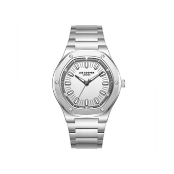 SIMON - Montre Homme - Analogique Mouvement Quartz 3 aiguilles - Boitier rond en métal argenté - Cadran blanc