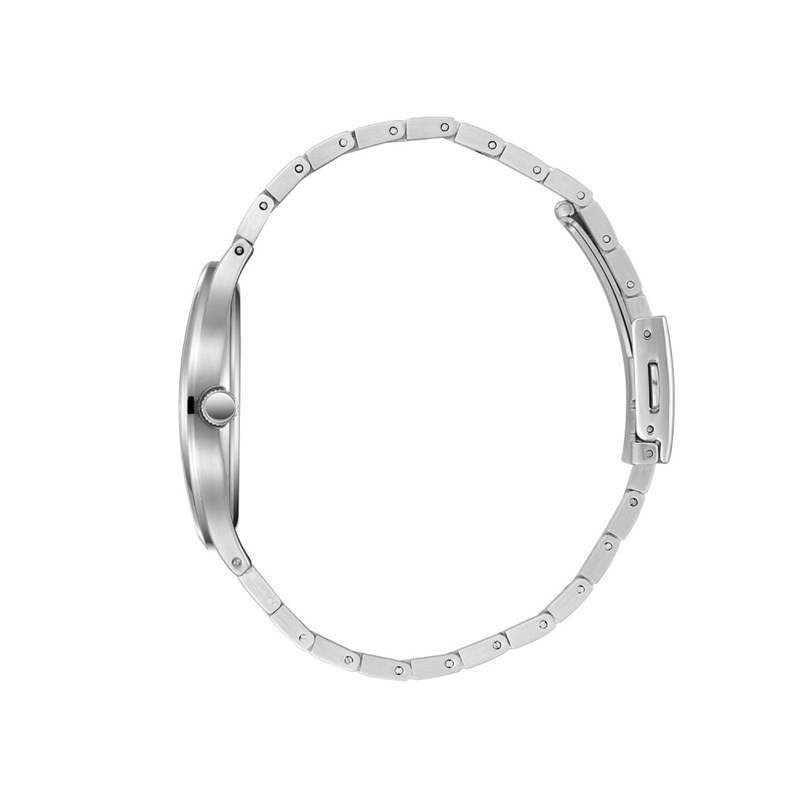 SIMON - Montre Homme - Analogique Mouvement Quartz 3 aiguilles - Boitier rond en métal argenté - Cadran blanc - vue 3