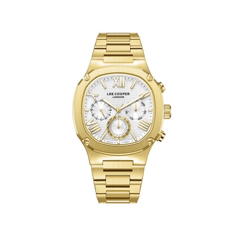 LOUIS - Montre Homme - Analogique Mouvement Quartz Multifonction - Boitier carré en métal - Cadran blanc
