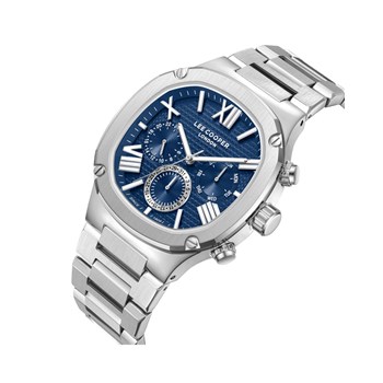 LOUIS - Montre Homme - Analogique Mouvement Quartz Multifonction - Boitier carré en métal - Cadran bleu