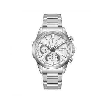 RONALD - Montre Homme - Analogique Mouvement Quartz Multifonction - Boitier rond en métal argenté