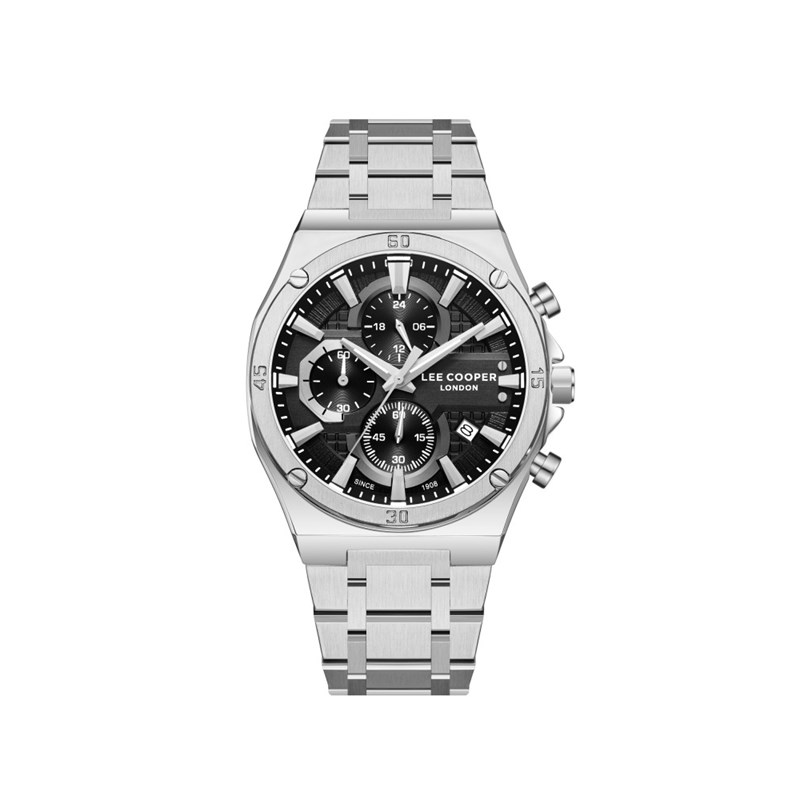 DENNIS - Montre Homme - Analogique Mouvement Quartz Multifonction - Boitier tonneau en métal - Cadran noir
