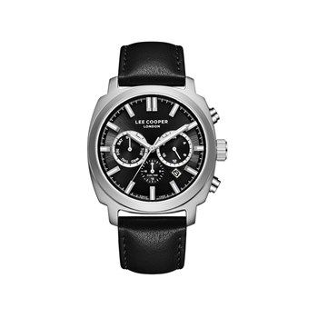PATRICK - Montre Homme - Analogique Mouvement Quartz Multifonction - Boitier rond en métal argenté - Bracelet noir