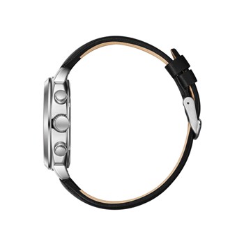 PATRICK - Montre Homme - Analogique Mouvement Quartz Multifonction - Boitier rond en métal argenté - Bracelet noir