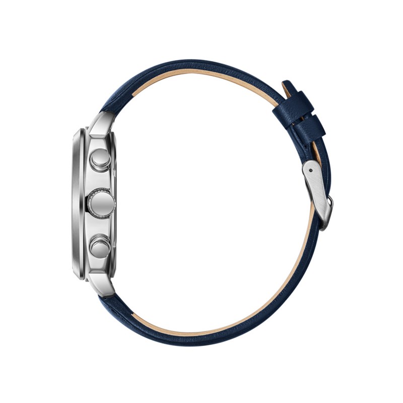 PATRICK - Montre Homme - Analogique Mouvement Quartz Multifonction - Boitier rond en métal argenté - Bracelet bleu - vue 3