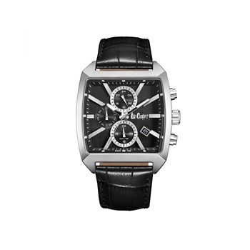 PAUL - Montre Homme - Analogique Mouvement Quartz Multifonction - Boitier tonneau en métal argenté - Bracelet noir