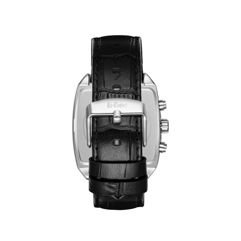 PAUL - Montre Homme - Analogique Mouvement Quartz Multifonction - Boitier tonneau en métal argenté - Bracelet noir - vue 4