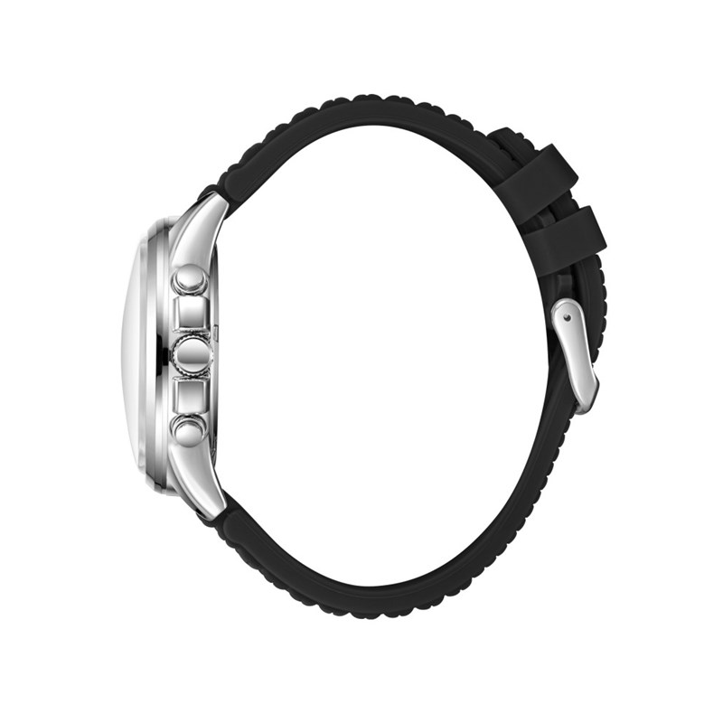 ALBERT - Montre Homme - Analogique Mouvement Quartz Multifonction - Boitier rond en métal argenté - Bracelet noir - vue 3