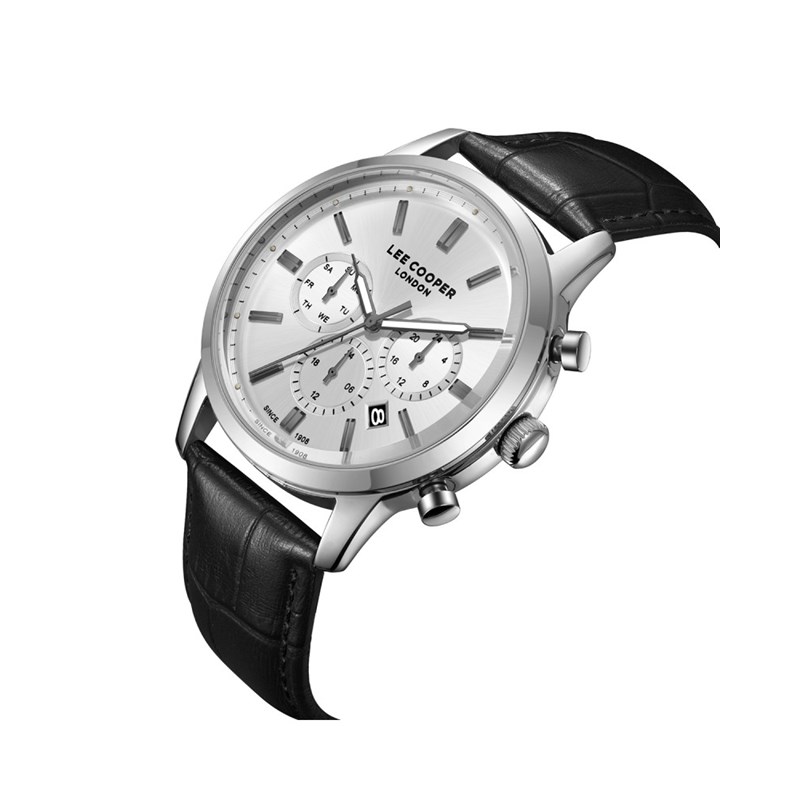 THEODORE - Montre Homme - Analogique Mouvement Quartz Multifonction - Boitier rond en métal argenté - Cadran argent - vue 2