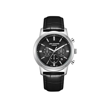 THEODORE  - Montre Homme - Analogique Mouvement Quartz Multifonction - Boitier rond en métal argenté - Cadran noir