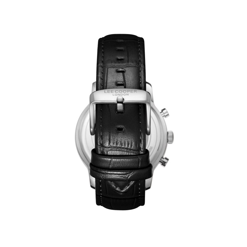 THEODORE - Montre Homme - Analogique Mouvement Quartz Multifonction - Boitier rond en métal argenté - Cadran noir - vue 4