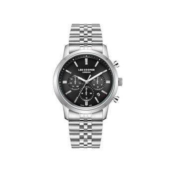VINCENT - Montre Homme - Analogique Mouvement Quartz Multifonction - Boitier rond en métal argenté - Cadran noir