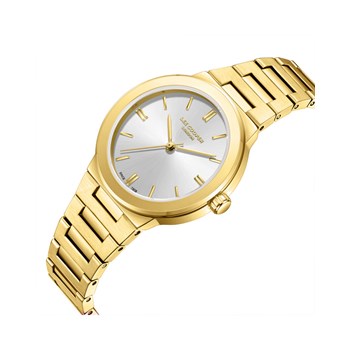 MICHAELA - Montre Femme - Analogique Mouvement Quartz 3 aiguilles - Boitier rond en métal - Bracelet doré