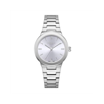 MICHAELA - Montre Femme - Analogique Mouvement Quartz 3 aiguilles - Boitier rond en métal - Bracelet argent