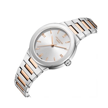 MICHAELA - Montre Femme - Analogique Mouvement Quartz 3 aiguilles - Boitier rond en métal - Bracelet gris