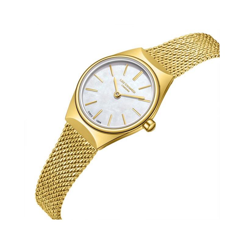 JASMINE - Montre Femme - Analogique Mouvement Quartz 2 aiguilles - Boitier rond en métal - Cadran nacré blanc - vue 2