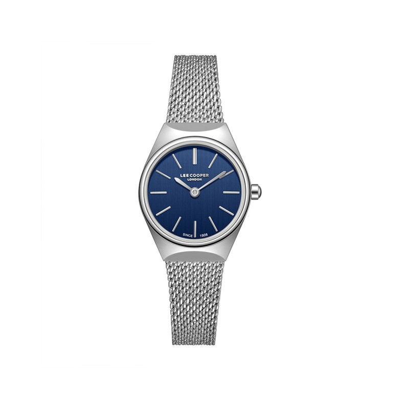 JASMINE - Montre Femme - Analogique Mouvement Quartz 2 aiguilles - Boitier rond en métal - Cadran nacré bleu