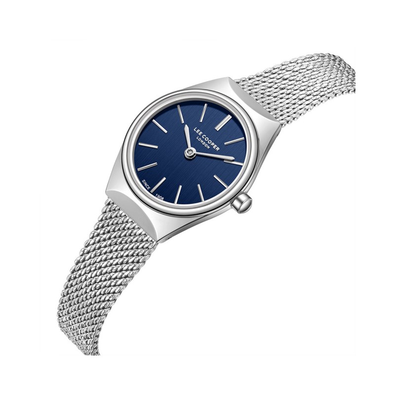 JASMINE - Montre Femme - Analogique Mouvement Quartz 2 aiguilles - Boitier rond en métal - Cadran nacré bleu - vue 2