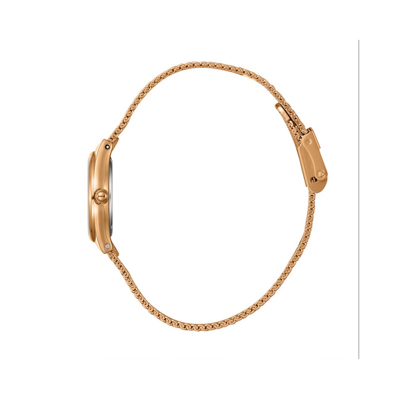 JASMINE - Montre Femme - Analogique Mouvement Quartz 2 aiguilles - Boitier rond en métal - Cadran nacré doré rose - vue 3