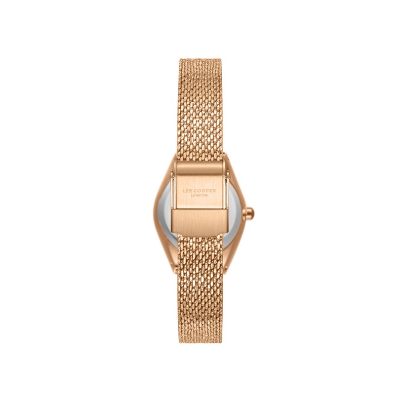 JASMINE - Montre Femme - Analogique Mouvement Quartz 2 aiguilles - Boitier rond en métal - Cadran nacré doré rose - vue 4