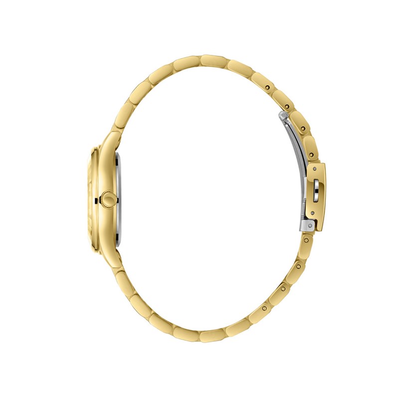 JOAN - Montre Femme - Analogique Mouvement Quartz 3 aiguilles - Boitier rond en métal - Lunette facettée en crystal - Cadran blanc - vue 3