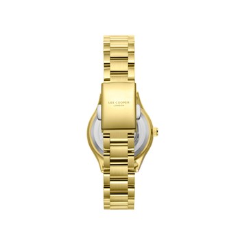 JOAN - Montre Femme - Analogique Mouvement Quartz 3 aiguilles - Boitier rond en métal  - Lunette facettée en crystal - Cadran blanc