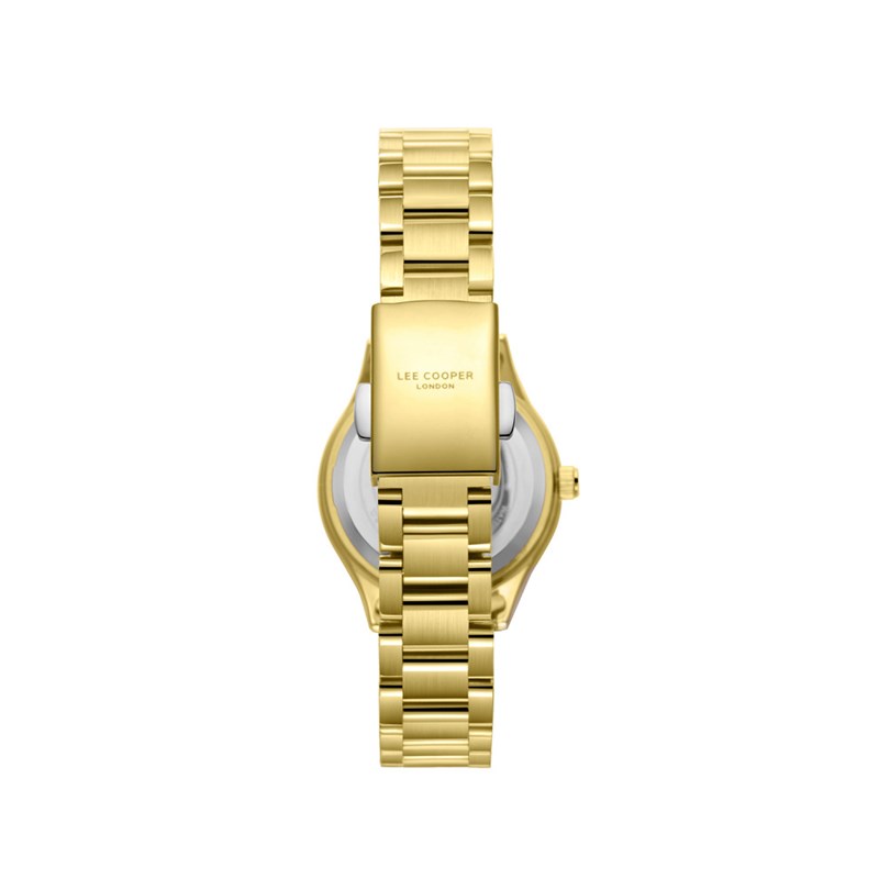 JOAN - Montre Femme - Analogique Mouvement Quartz 3 aiguilles - Boitier rond en métal - Lunette facettée en crystal - Cadran blanc - vue 4