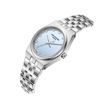 SUZANNE - Montre Femme - Analogique Mouvement Quartz 3 aiguilles - Boitier tonneau en métal - Cadran nacré bleu