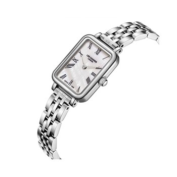 FREYA - Montre Femme - Analogique Quartz 2 aiguilles - Boitier rectangulaire en métal - Cadran nacré - Bracelet argenté