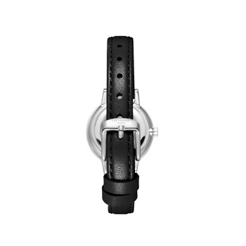 IVY - Montre Femme - Analogique Quartz 3 aiguilles - Boitier rond en métal - Cadran soleillé - Bracelet en cuir italien noir