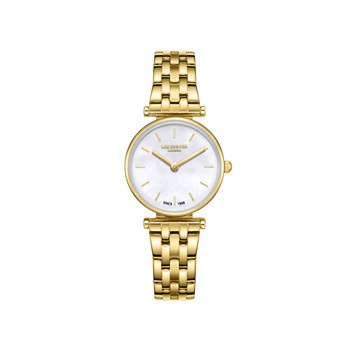 MILLIE - Montre Femme - Analogique Quartz 2 aiguilles - Boitier rond en métal - Cadran nacré - Bracelet en métal doré