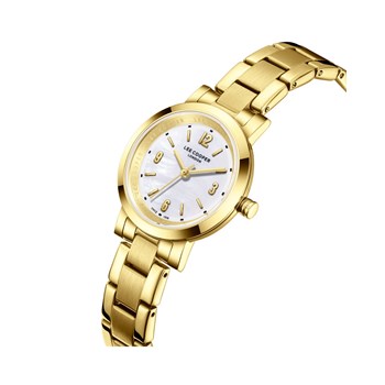 LORNA - Montre Femme - Analogique Quartz 3 aiguilles - Boitier rond en métal - Cadran nacré blanc
