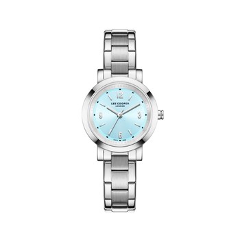 LORNA - Montre Femme - Analogique Quartz 3 aiguilles - Boitier rond en métal - Cadran nacré bleu
