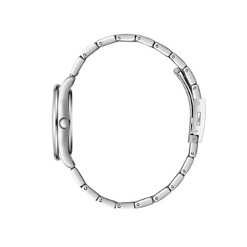SCARLETT - Montre Femme - Analogique Quartz 3 aiguilles - Boitier rond en métal argenté - Cadran soleillé bleu