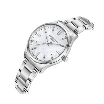 SCARLETT - Montre Femme - Analogique Quartz 3 aiguilles - Boitier rond en métal argenté - Cadran soleillé blanc