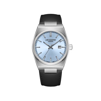 LOÏC - Montre Homme - Analogique Mouvement Quartz 3 aiguilles et date - Boitier tonneau en métal argenté - Cadran bleu