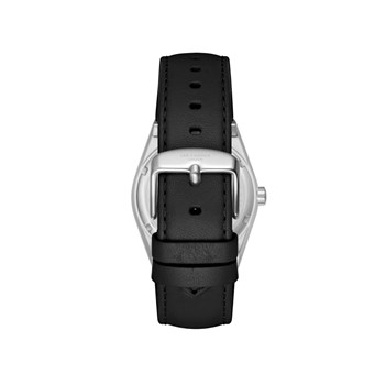 LOÏC - Montre Homme - Analogique Mouvement Quartz 3 aiguilles et date - Boitier tonneau en métal argenté - Cadran bleu