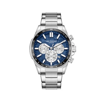 ALBAN - Montre Homme - Analogique Mouvement Multifonction - Boitier rond en métal - Cadran bleu foncé