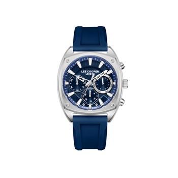 RODOLPHE - Montre Homme - Analogique Mouvement Multifonction - Boitier coussin en métal argenté - Cadran bleu